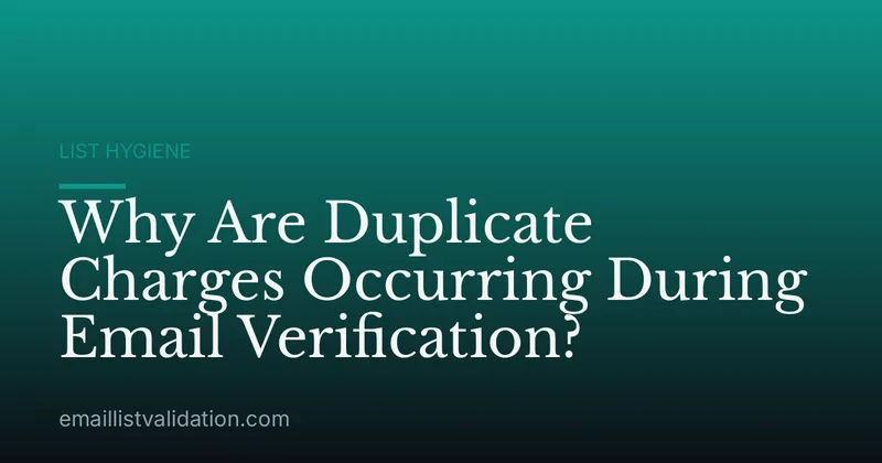 Why Are Duplicate Charges Occurring During Email Verification?