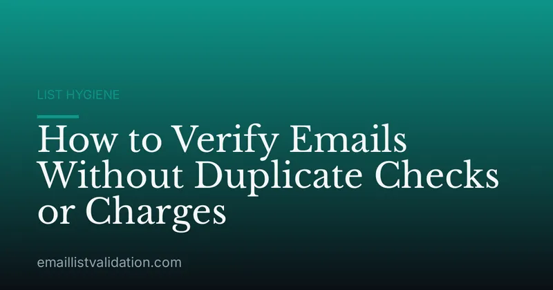 How to Verify Emails Without Duplicate Checks or Charges