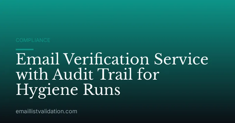 Email Verification Service with Audit Trail for Hygiene Runs