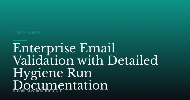 Enterprise Email Validation with Detailed Hygiene Run Documentation
