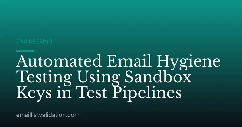 Automated Email Hygiene Testing Using Sandbox Keys in Test Pipelines