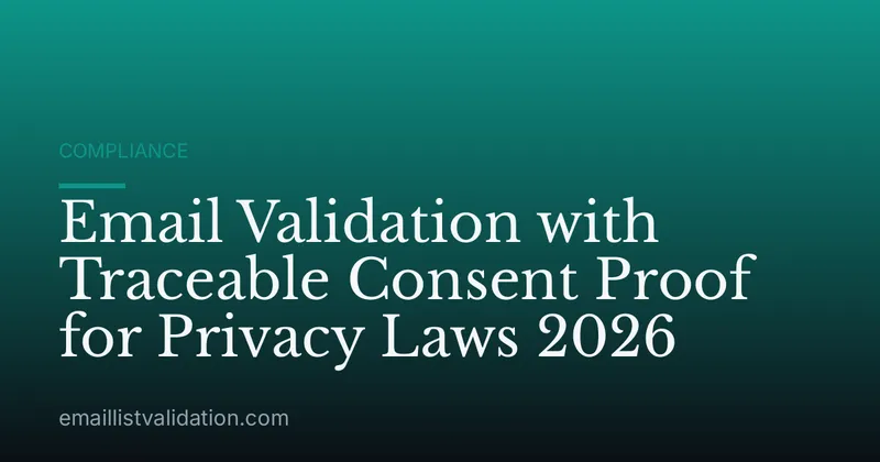 Email Validation with Traceable Consent Proof for Privacy Laws 2026