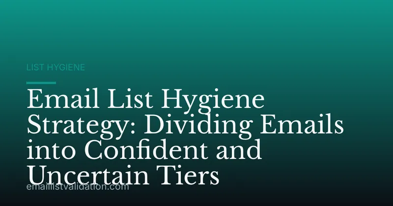 Email List Hygiene Strategy: Dividing Emails into Confident and Uncertain Tiers