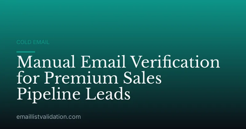 Manual Email Verification for Premium Sales Pipeline Leads