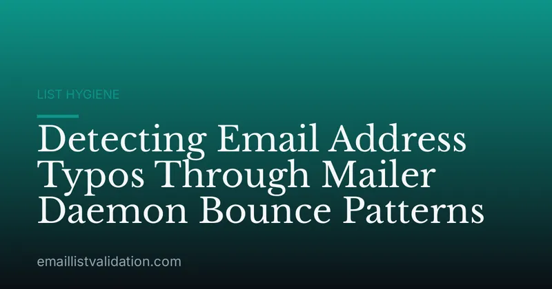 Detecting Email Address Typos Through Mailer Daemon Bounce Patterns