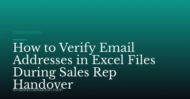 How to Verify Email Addresses in Excel Files During Sales Rep Handover