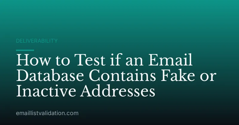 How to Test if an Email Database Contains Fake or Inactive Addresses