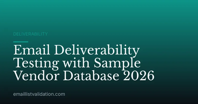 Email Deliverability Testing with Sample Vendor Database 2026