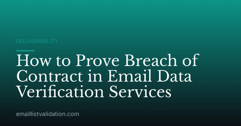 How to Prove Breach of Contract in Email Data Verification Services
