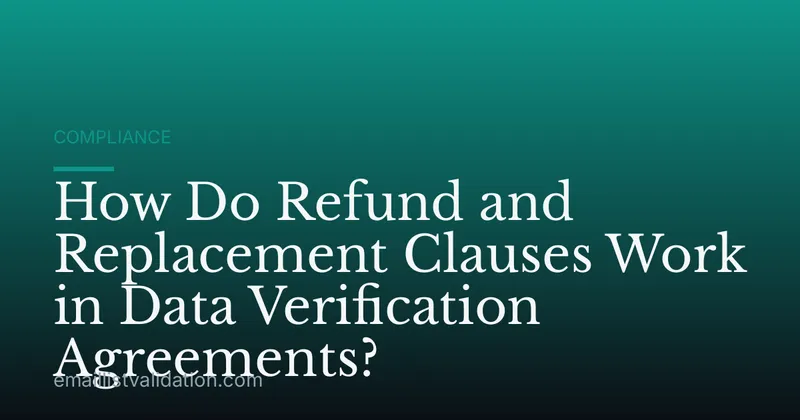 How Do Refund and Replacement Clauses Work in Data Verification Agreements?