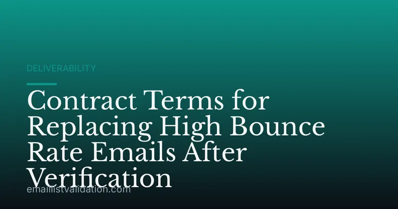 Contract Terms for Replacing High Bounce Rate Emails After Verification