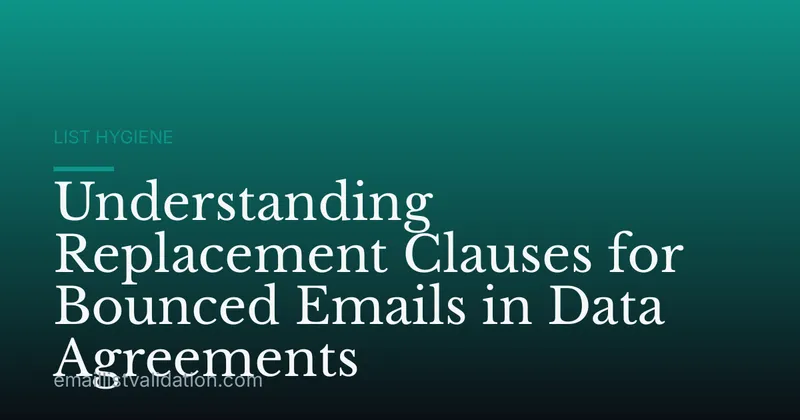 Understanding Replacement Clauses for Bounced Emails in Data Agreements
