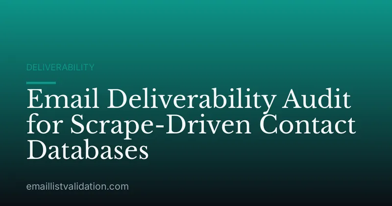 Email Deliverability Audit for Scrape-Driven Contact Databases