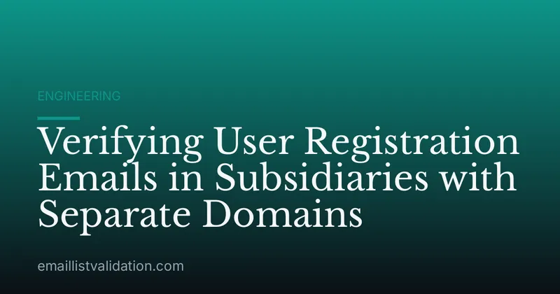 Verifying User Registration Emails in Subsidiaries with Separate Domains