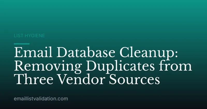Email Database Cleanup: Removing Duplicates from Three Vendor Sources