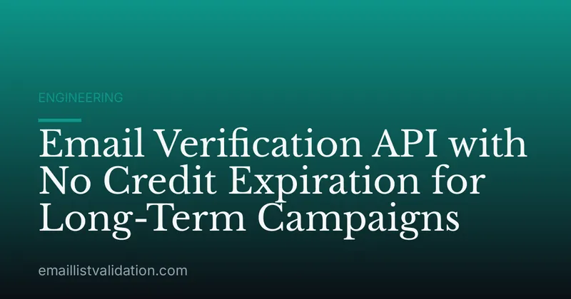 Email Verification API with No Credit Expiration for Long-Term Campaigns