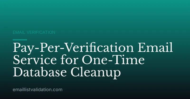 Pay-Per-Verification Email Service for One-Time Database Cleanup