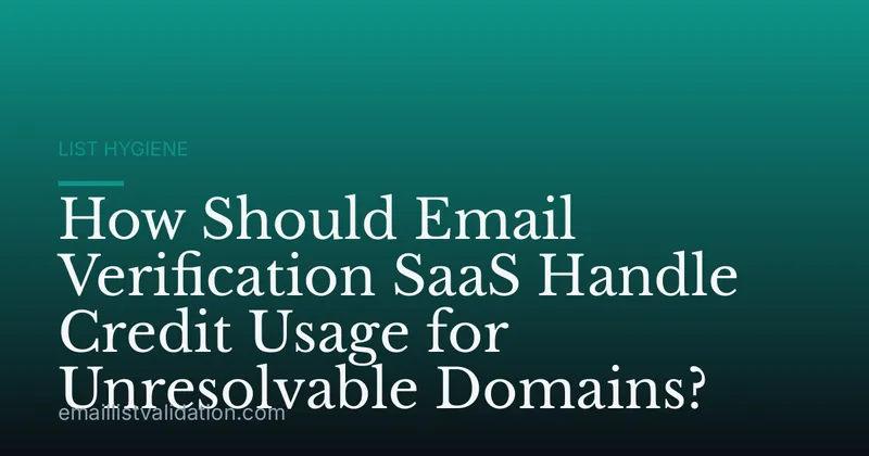 How Should Email Verification SaaS Handle Credit Usage for Unresolvable Domains?