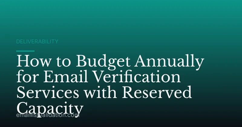 How to Budget Annually for Email Verification Services with Reserved Capacity