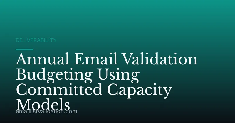 Annual Email Validation Budgeting Using Committed Capacity Models