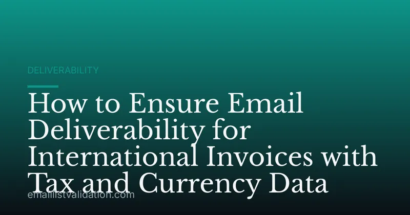 How to Ensure Email Deliverability for International Invoices with Tax and Currency Data
