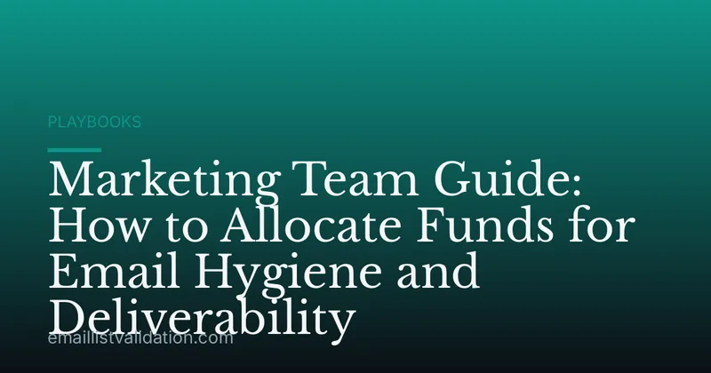 Marketing Team Guide: How to Allocate Funds for Email Hygiene and Deliverability