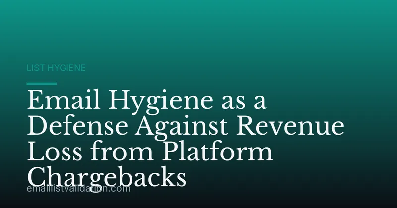 Email Hygiene as a Defense Against Revenue Loss from Platform Chargebacks