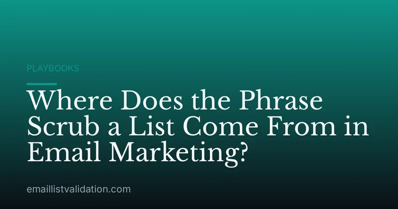 Where Does the Phrase Scrub a List Come From in Email Marketing?