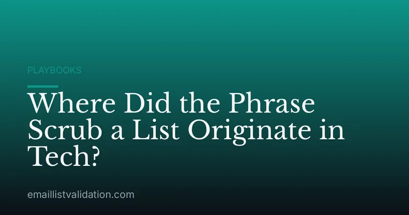 Where Did the Phrase Scrub a List Originate in Tech?