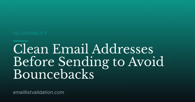Clean Email Addresses Before Sending to Avoid Bouncebacks