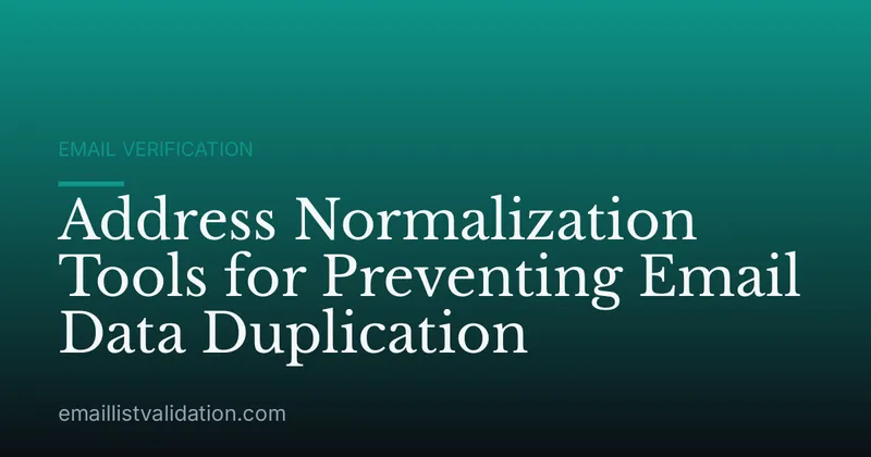 Address Normalization Tools for Preventing Email Data Duplication