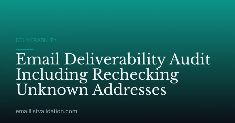 Email Deliverability Audit Including Rechecking Unknown Addresses