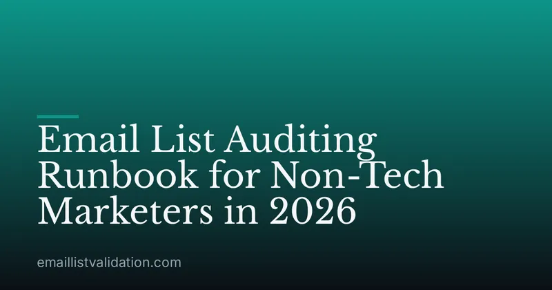 Email List Auditing Runbook for Non-Tech Marketers in 2026