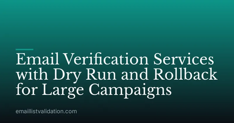 Email Verification Services with Dry Run and Rollback for Large Campaigns