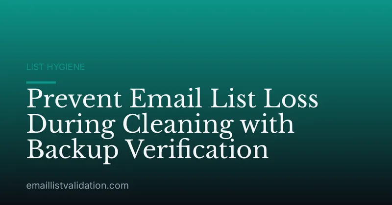 Prevent Email List Loss During Cleaning with Backup Verification