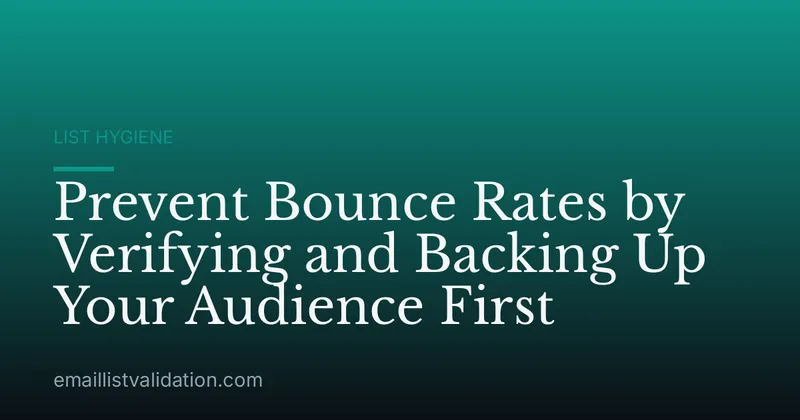Prevent Bounce Rates by Verifying and Backing Up Your Audience First