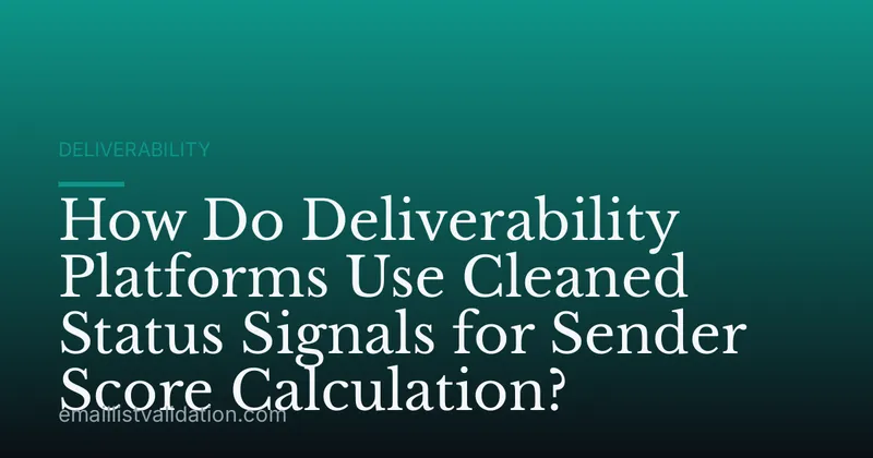 How Do Deliverability Platforms Use Cleaned Status Signals for Sender Score Calculation?
