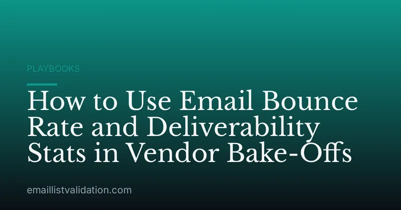 How to Use Email Bounce Rate and Deliverability Stats in Vendor Bake-Offs