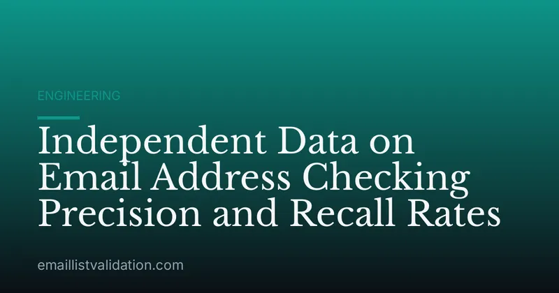 Independent Data on Email Address Checking Precision and Recall Rates