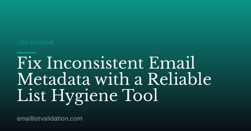 Fix Inconsistent Email Metadata with a Reliable List Hygiene Tool