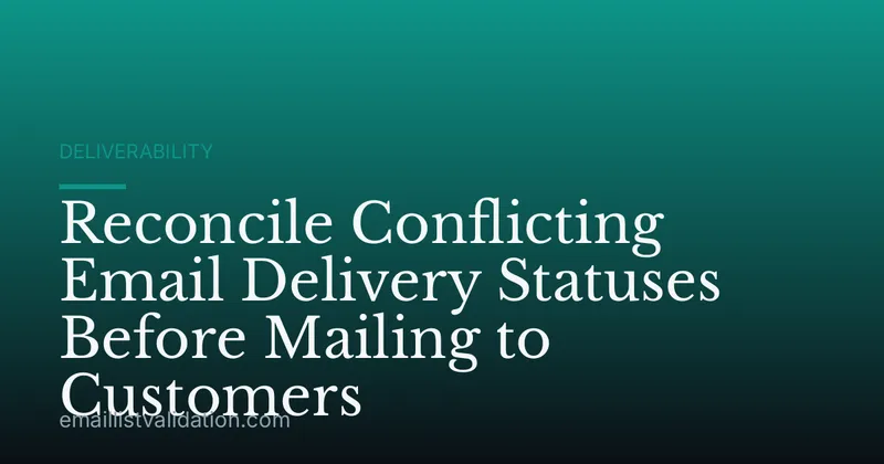 Reconcile Conflicting Email Delivery Statuses Before Mailing to Customers