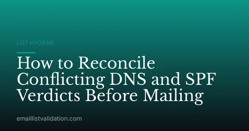 How to Reconcile Conflicting DNS and SPF Verdicts Before Mailing