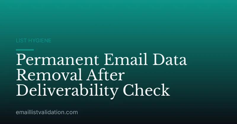 Permanent Email Data Removal After Deliverability Check
