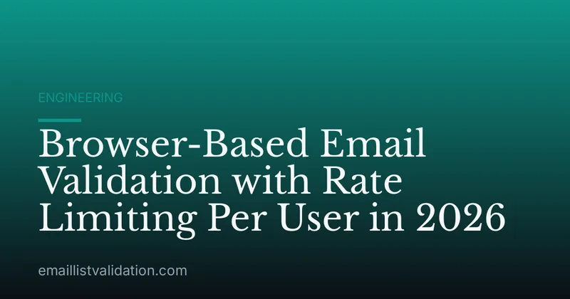 Browser-Based Email Validation with Rate Limiting Per User in 2026