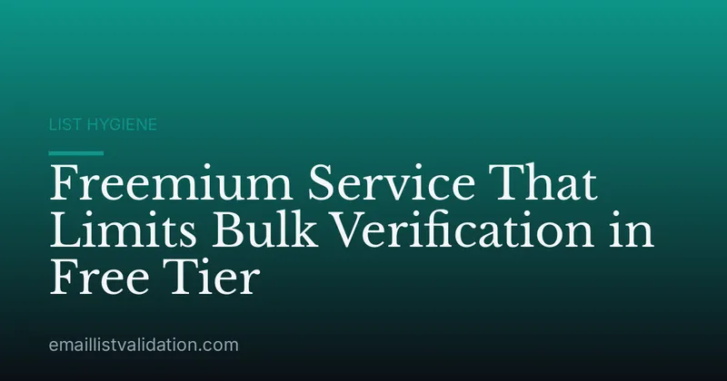 Freemium Service That Limits Bulk Verification in Free Tier