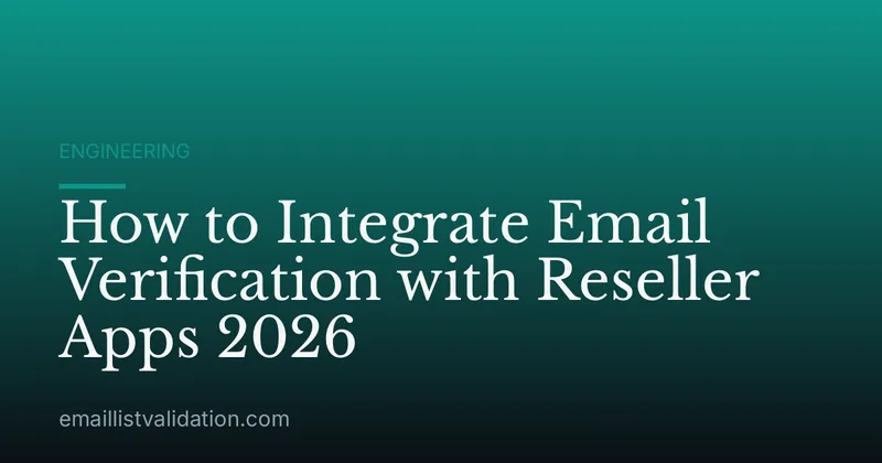 How to Integrate Email Verification with Reseller Apps 2026