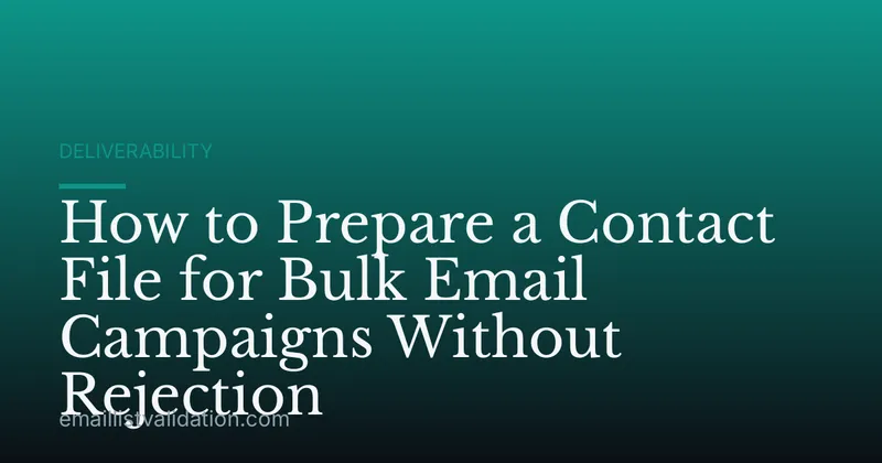 How to Prepare a Contact File for Bulk Email Campaigns Without Rejection