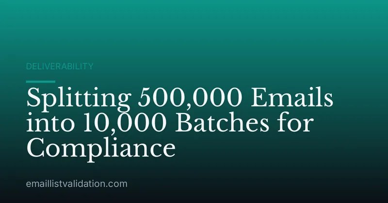 Splitting 500,000 Emails into 10,000 Batches for Compliance