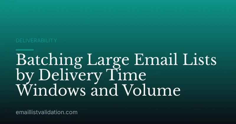 Batching Large Email Lists by Delivery Time Windows and Volume