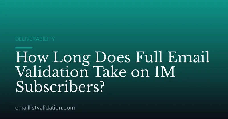 How Long Does Full Email Validation Take on 1M Subscribers?